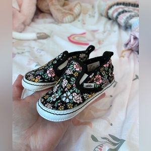 Baby girl size 3 floral slip on Vans